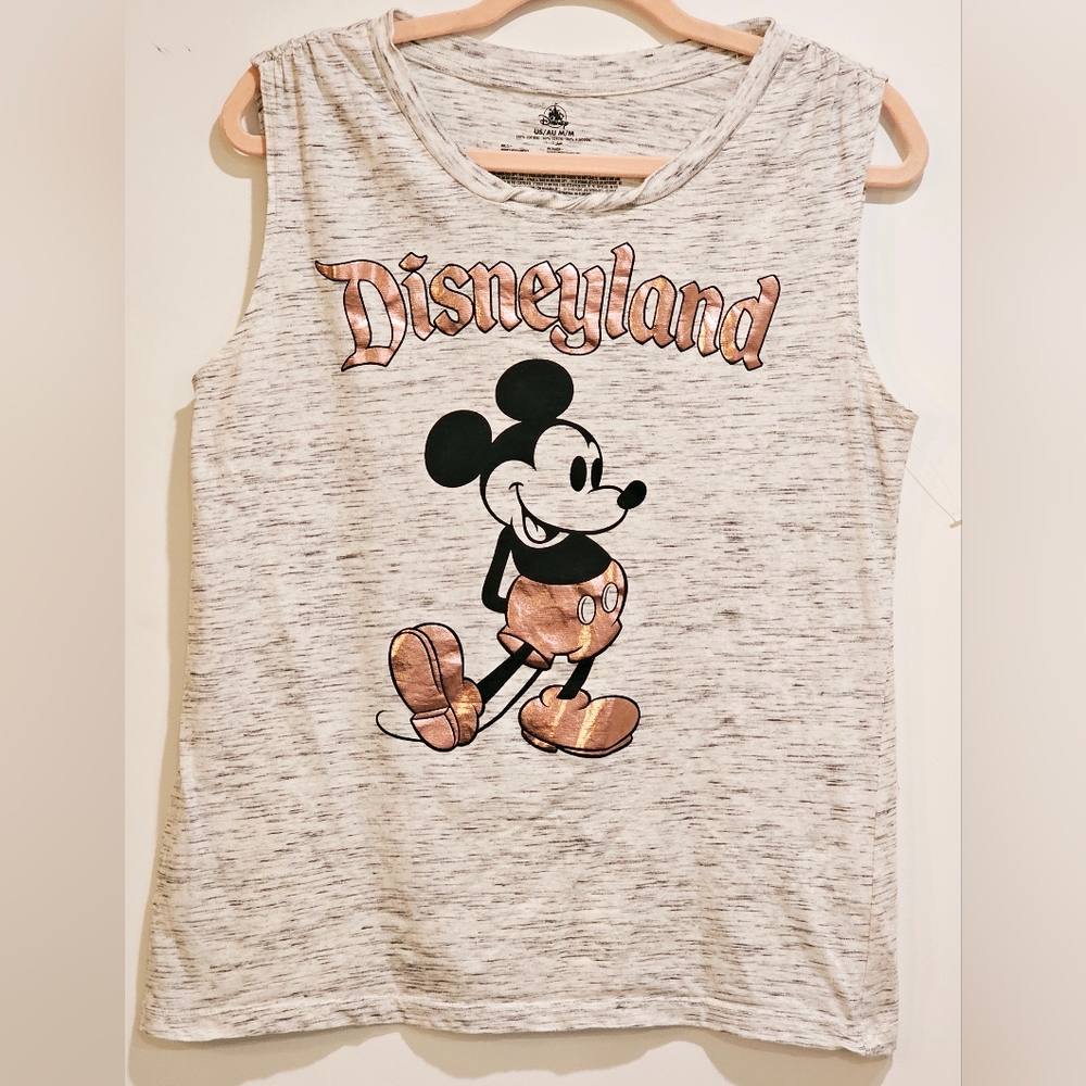 Disney Adult Size Medium Sleeveless Rose Gold Mickey Mouse Top - Gray